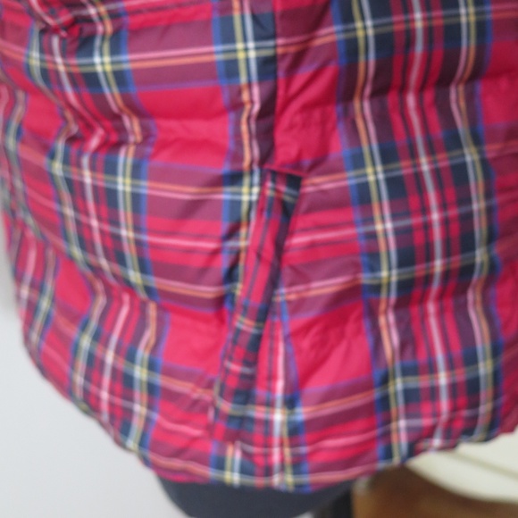 Lands End Down Filled Puffer Vest - Red Royal Stewart Tartan - Picture 3 of 8